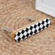 Black and White Checkerboard Resin and Wood Almirah Handle - 5 Inch